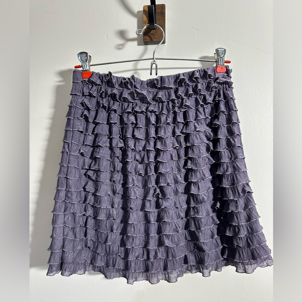 XHILARATION Women’s Junior S Purple Gray Ruffle Layered Pull On Skirt | SKU 0556